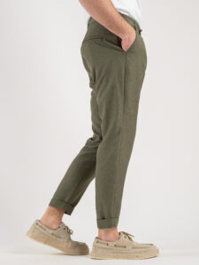 IMPERIAL Pantalone chinos da abito leggero PWB0HDA Army (4)