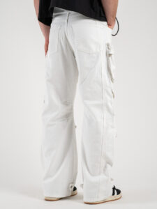 Jeans baggy con tasconi ZA45-BB15 Bianco (1)
