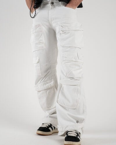 Jeans baggy con tasconi ZA45-BB15 Bianco
