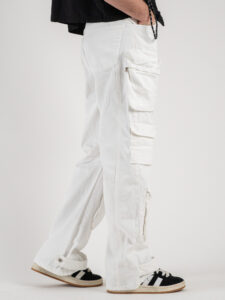 Jeans baggy con tasconi ZA45-BB15 Bianco (5)