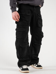 Jeans baggy con tasconi ZA45-BB15 Nero (2)