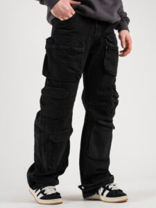 Jeans baggy con tasconi ZA45-BB15 Nero (3)