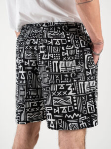 ONLY&SONS Bermuda misto lino in fantasia BOLD 22029302 Black2