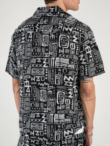 ONLY&SONS Camicia MM in misto lino in fantasia BOLD 22028514 Black3