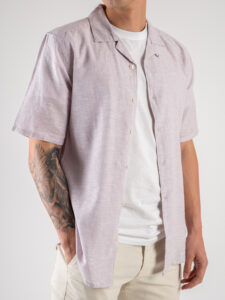 ONLY&SONS Camicia a mezze maniche in misto lino CAIDEN 22025116 Nirvana (1)