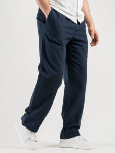 ONLY&SONS Pantalone in misto lino loose fit con coulisse in vita SINUS 22028267 Dark Navy (5)
