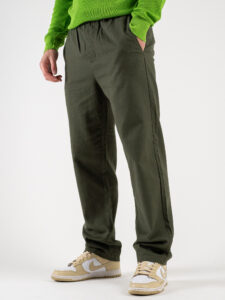 ONLY&SONS Pantalone in misto lino loose fit con coulisse in vita SINUS 22028267 Olive Night (4)