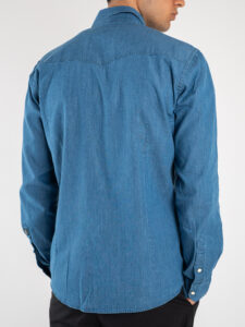 OVER-D Camicia denim con colletto mod. RODEO OE1S2S4C32 Indaco (6)