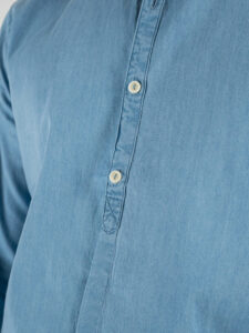 OVER-D Camicia denim con collo alla coreana OE1S2S4C33 Indaco (4)