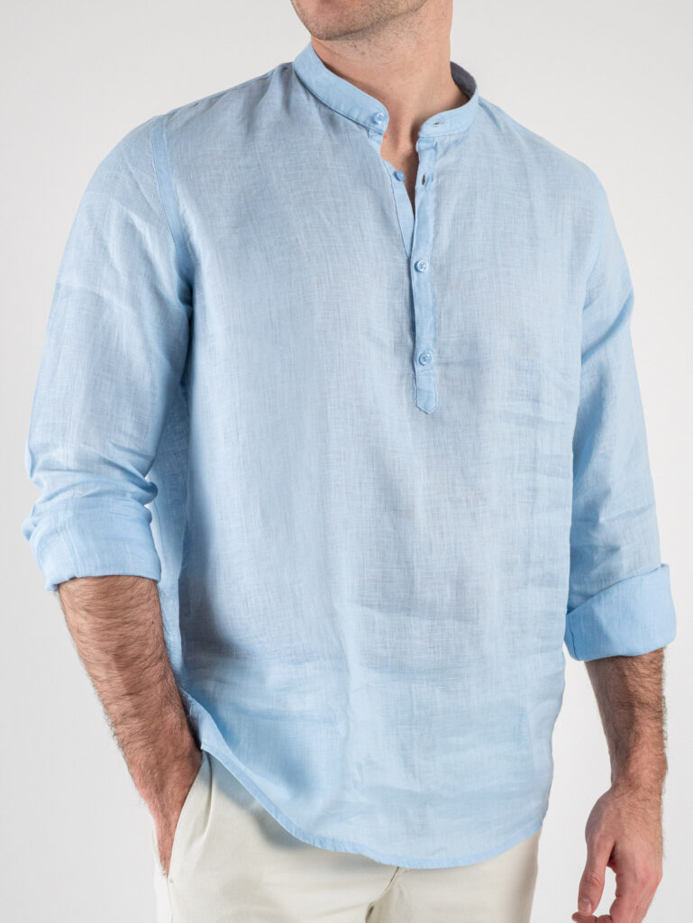 Camicia collo serafino clearance