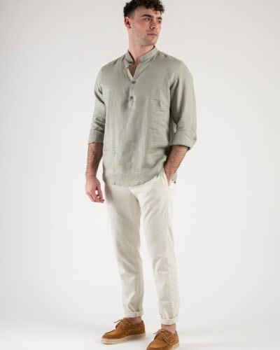 Camicia collo serafino on sale
