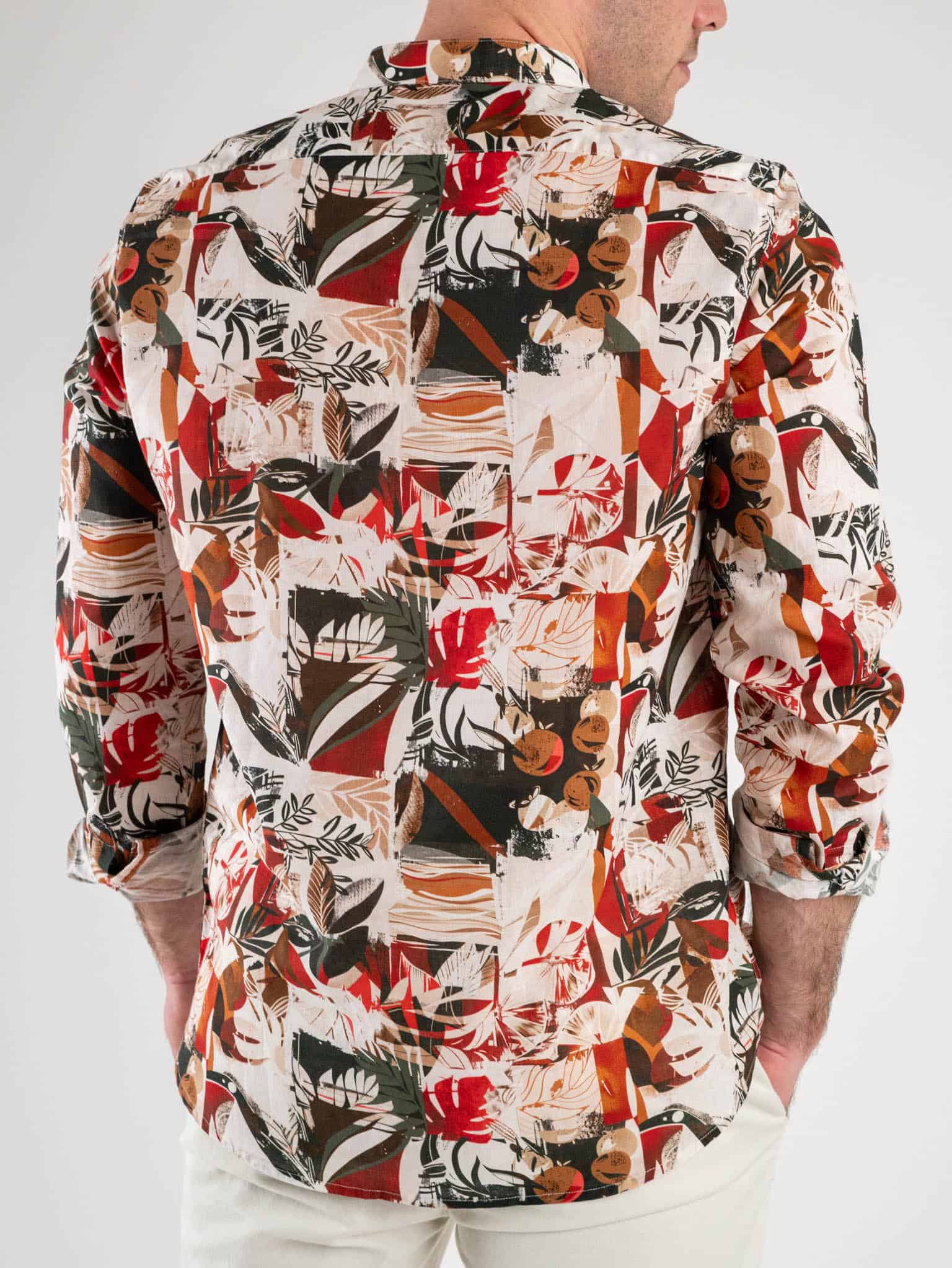OVER D Camicia misto lino mod. serafino in fantasia OE1S2S4C11 India Prezzo 0 00 Estasi Fashion