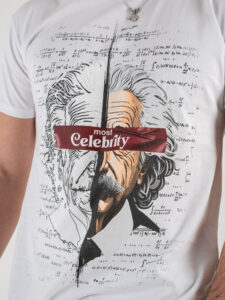 PABLIC T-shirt in cotone con stampa Albert Einstein CELEBRITY 243257 Bianca (1)