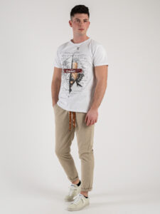 PABLIC T-shirt in cotone con stampa Albert Einstein CELEBRITY 243257 Bianca (2)