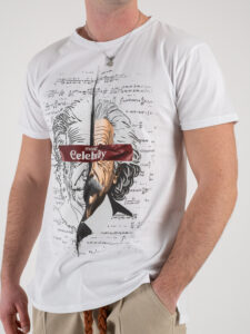 PABLIC T-shirt in cotone con stampa Albert Einstein CELEBRITY 243257 Bianca (3)