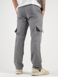 Pantalone leggero con tasca laterale e gamba morbida 3349 Grigio (1)