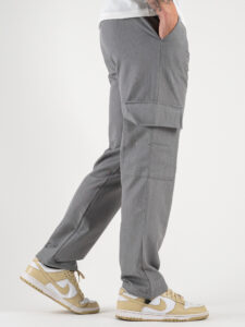 Pantalone leggero con tasca laterale e gamba morbida 3349 Grigio (6)