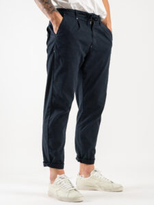 BERNA Pantalaccio da abito in misto lino 243403 Blu (3)