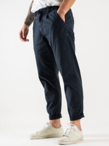 BERNA Pantalaccio da abito in misto lino 243403 Blu (4)