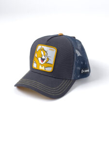 CAPSLAB Cappellino grigio con cuciture gialle e patch grigio chiaro JERRY (2)