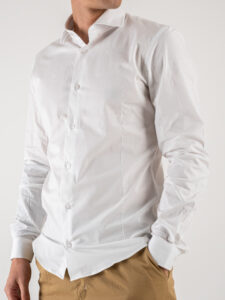 Camicia basica in cotone con colletto CLASS Bianca (3)