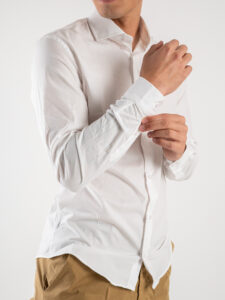 Camicia basica in cotone con colletto CLASS Bianca (6)