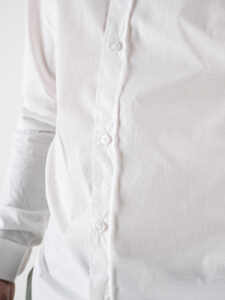 Camicia basica in cotone con collo coreana MERY Bianca (5)