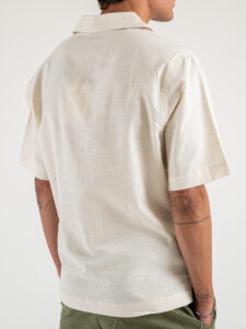 Camicia cropped over a MM in cotone lavorato L815011 Sabbia (1)