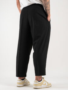 Coordinato con camicia bowling mm + Pantalone con coulisse CAM1000 Nero (1)