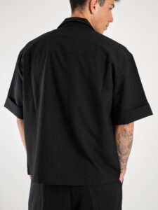 Coordinato con camicia bowling mm + Pantalone con coulisse CAM1000 Nero (6)