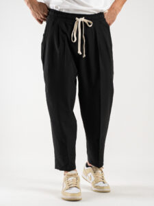 Coordinato con camicia bowling mm + Pantalone con coulisse CAM1000 Nero (7)