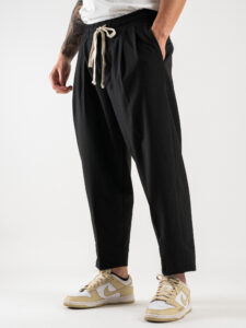 Coordinato con camicia bowling mm + Pantalone con coulisse CAM1000 Nero (8)