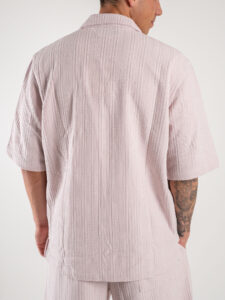 Coordinato corto con camicia bowling mm + Bermuda con coulisse L815016 Rosa (4)