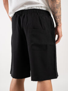 Coordinato corto con camicia mm + bermuda con coulisse FMT Nero (1)