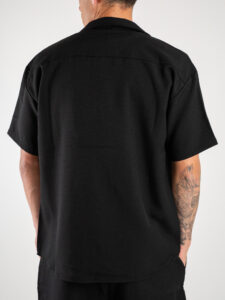 Coordinato corto con camicia mm + bermuda con coulisse FMT Nero (5)