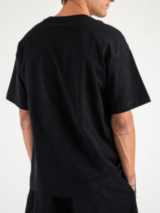 Coordinato corto con t-shirt over + Bermuda con coulisse L815003 Nero (5)