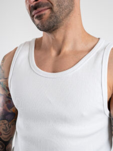 MOD Canotta in cotone a costine DNP017 Bianco (4)