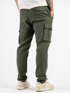 ONLY&SONS Pantalone cargo in misto lino con coulisse LINUS 22028268 Olive Night (1)