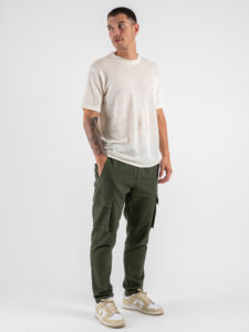 ONLY&SONS Pantalone cargo in misto lino con coulisse LINUS 22028268 Olive Night