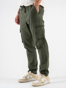 ONLY&SONS Pantalone cargo in misto lino con coulisse LINUS 22028268 Olive Night (3)