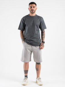 ONLY&SONS T-shirt basica over in cotone FRED 22022532 Grey Pinstripe (2)