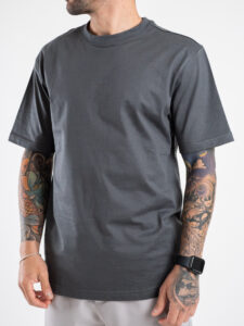 ONLY&SONS T-shirt basica over in cotone FRED 22022532 Grey Pinstripe (4)