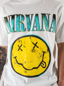 ONLY&SONS T-shirt over in cotone con stampa NIRVANA 22029524 Cloud Dancer (1)