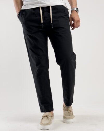 BL11 Pantalone leggero con gamba morbida e pinces BL2325 Nero