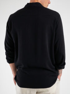 BLACK SUNDAY Camicia senza collo in viscosa GP2097 Nero (1)