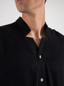 BLACK SUNDAY Camicia senza collo in viscosa GP2097 Nero (3)