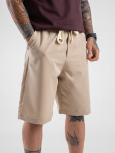 Bermuda in poliviscosa morbido con coulisse in vita 22PU21 Beige (2)
