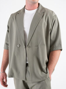 Coordinato Giacchetta over un petto e mezzo+ Pantalone baggy TT135 Salvia (6)