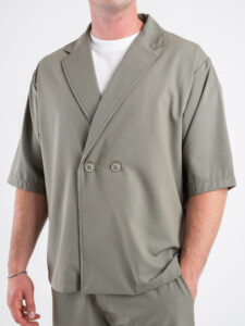 Coordinato Giacchetta over un petto e mezzo+ Pantalone baggy TT135 Salvia (9)