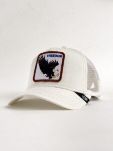 GOORIN BROS Cappellino bianco con patch bianca stampa aquila FREEDOM (1)